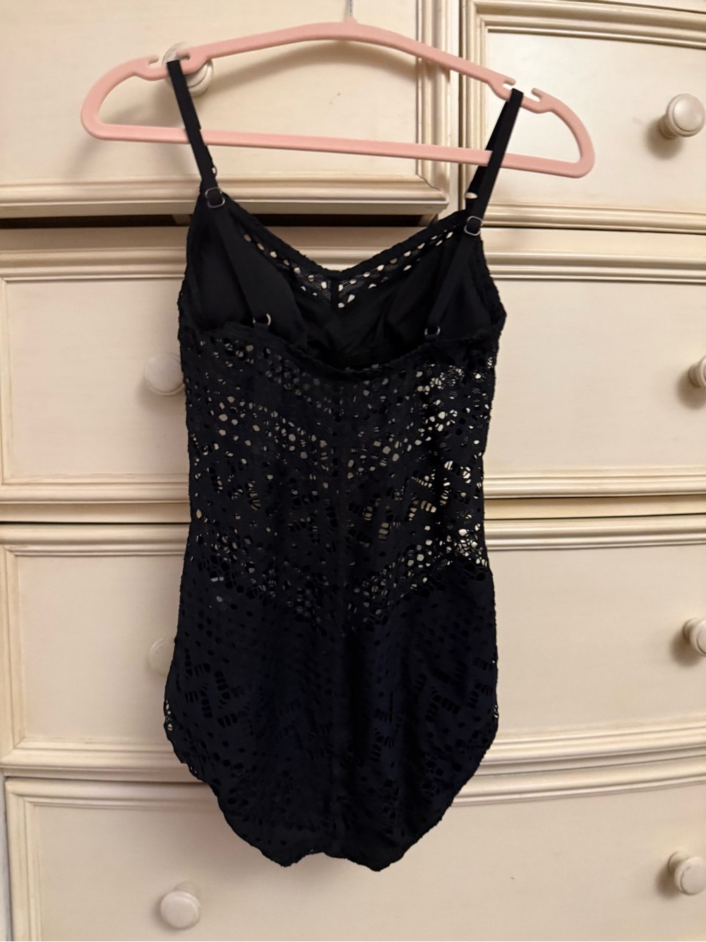 Robin Piccone Black Crochet One-Piece Swimsuit - Picture 2 of 8